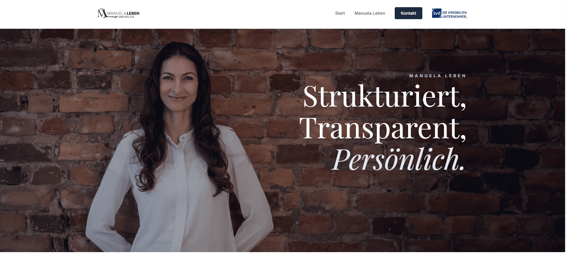 Startseite der Unternehmenswebsite von Leben Immobilien